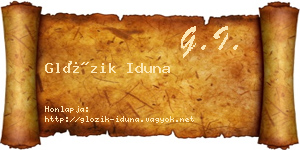 Glózik Iduna névjegykártya